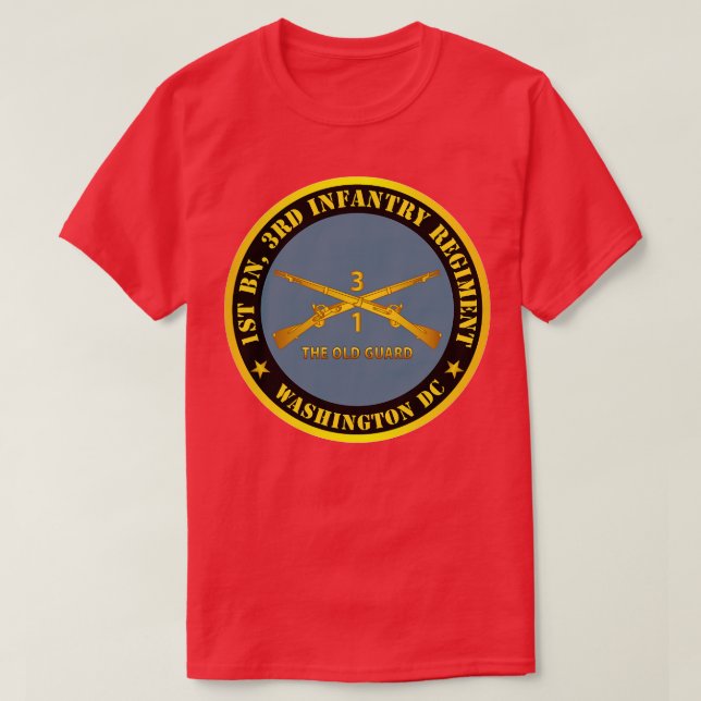 1:a Bn 3:e infanteriregimen Washington DC:s gamla T Shirt (Design framsida)