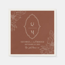 1:a Breven, Groom med Magnolia Line Art Pappersservett