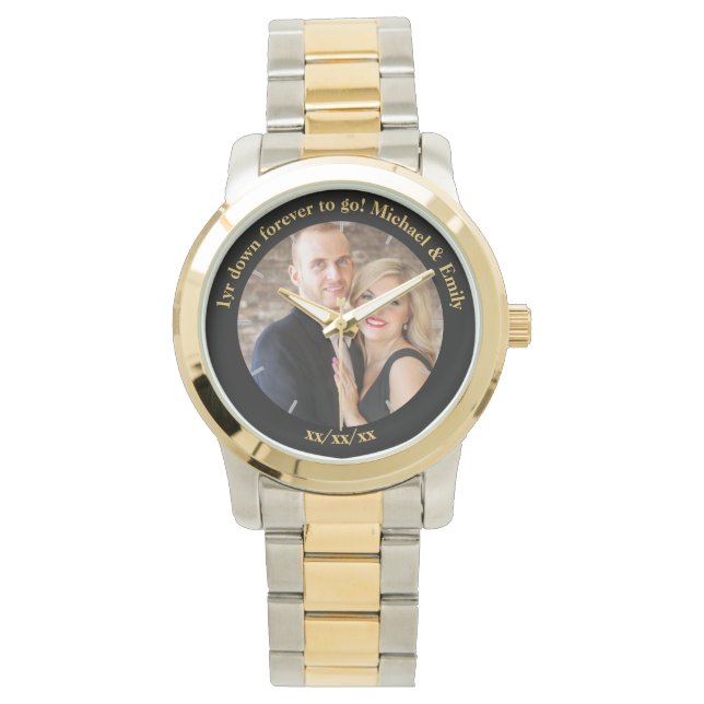 1:a Bröllop-årsdagen, unik ovanlig anpassningsbar Armbandsur (Framsida)