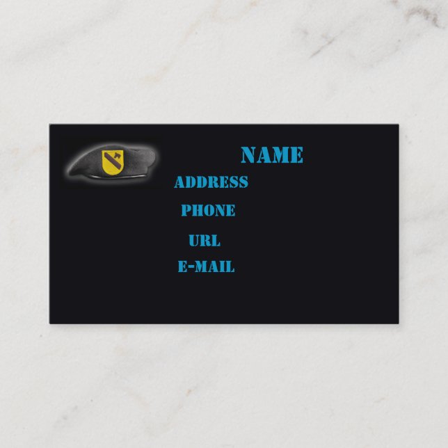 1:a cavalry air cav vet iraq nam visitkort (Framsida)