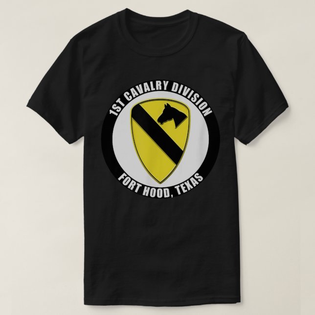 1:a Cavalry Division Fort Huva Texas Emblem Vetera T Shirt (Design framsida)