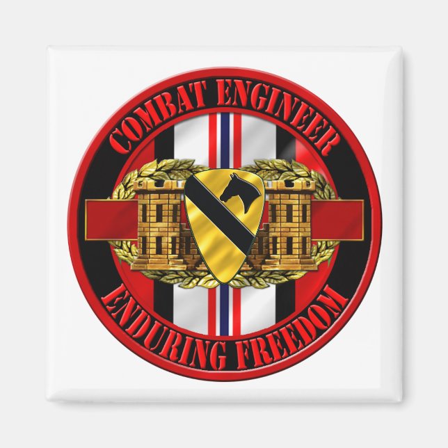 1:a Cavalry Division Ingenjör OEF Magnet (Framsidan)