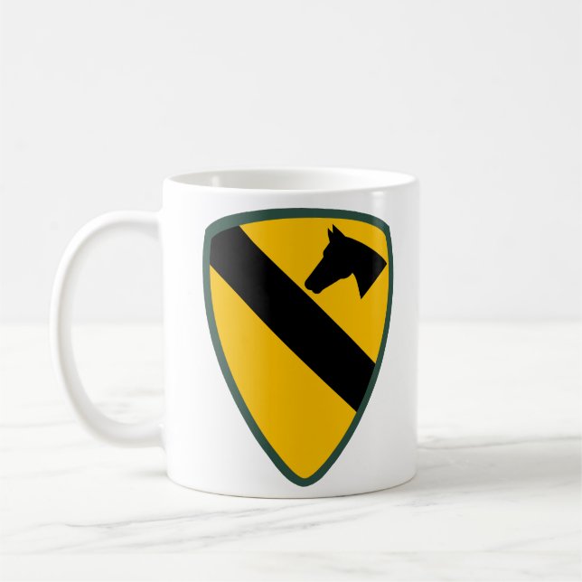 1:a Cavalry Division Patch United Stater Kaffemugg (Vänster)