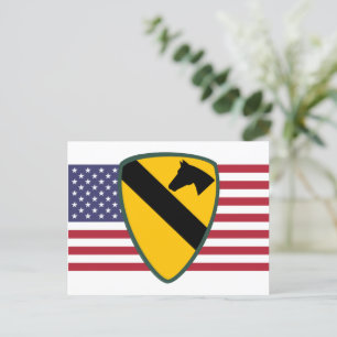 1:a Cavalry Division Patch United Stater Vykort
