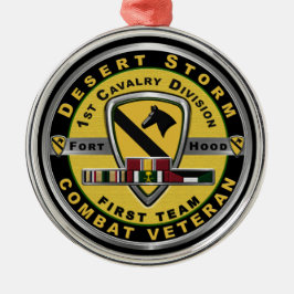 1:a Cavalry-divisionen Desert Storm jul Julgransprydnad Metall