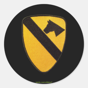 1:a cavalry luft cav-arméns skräpbock Sticker Runt Klistermärke