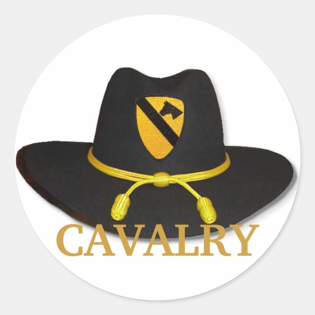1:a cavalry luft cav-arméns skräpbock Sticker Runt Klistermärke (Framsida)