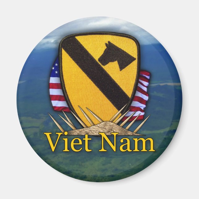 1:a cavalry vietnam luft cav-veterinet patch Magne Magnet (Framsidan)