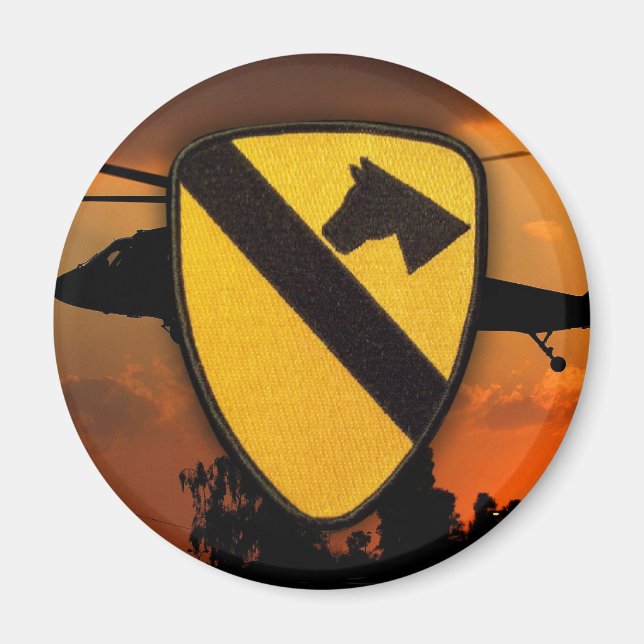 1:a CD Cavalry Division Veterans Vets patch-gåvor Magnet (Framsidan)
