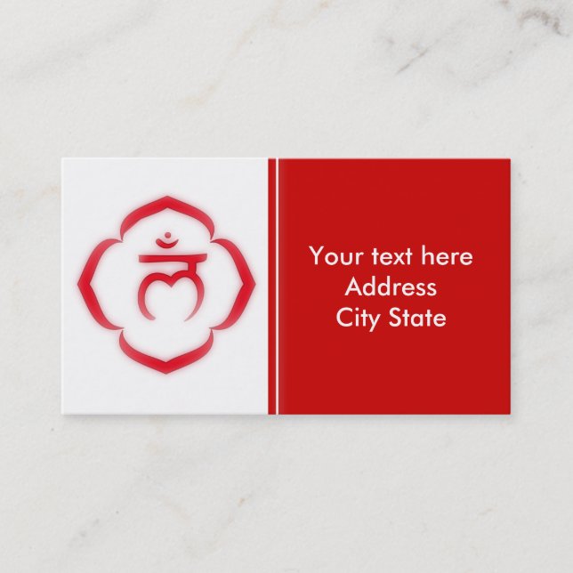 1:a Chakra (rotchakra) Visitkort (Framsida)