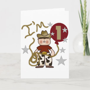 1:a Cowboy Birthday Tshirts och presenter Kort