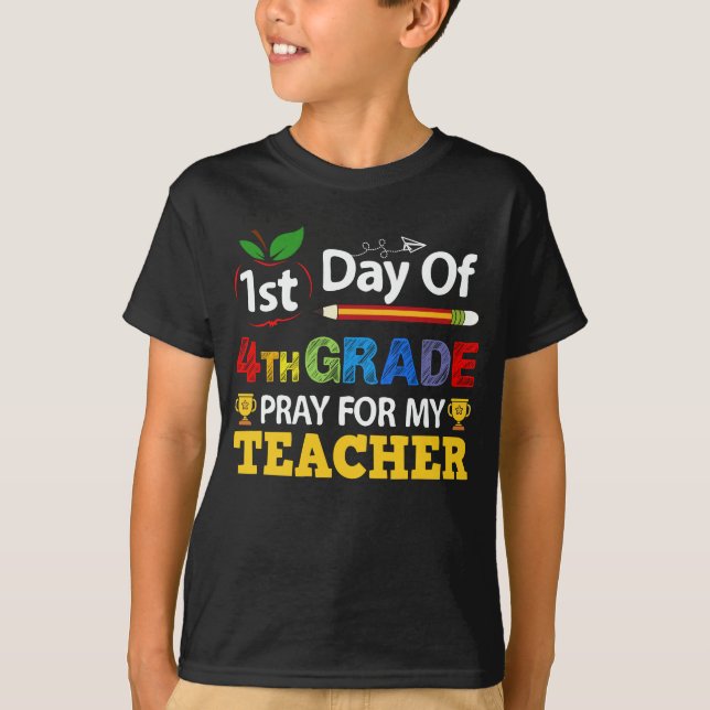 1:a dagen för 4:e Klass-bladet för min lärare T Shirt (Framsida)
