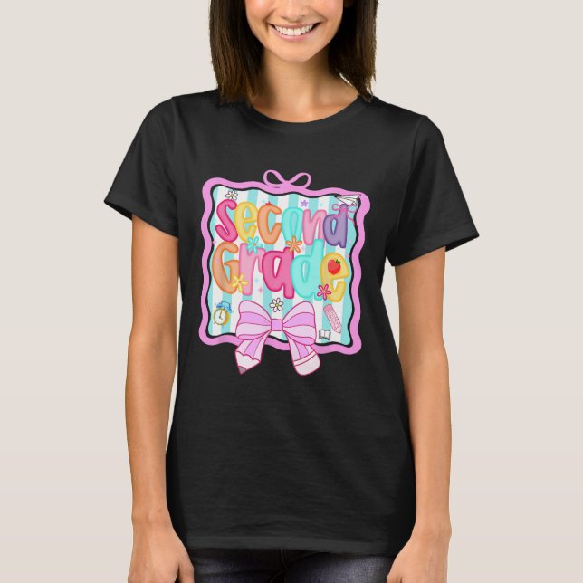 1:a dagen i 2:a klass preppy t shirt (Framsida)