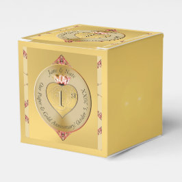 1:a eller 50:e Bröllop-årsdagen Golden Presentaskar