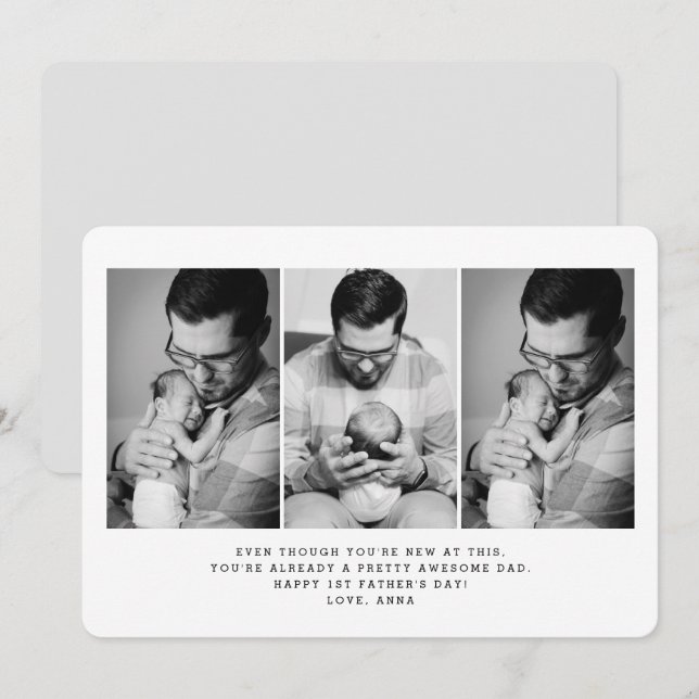 1:a Fars dag 3 Foto Välkomstkort Inbjudningar (Fram/baksida)