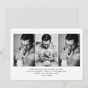 1:a Fars dag 3-fotohälsningskort Inbjudningar