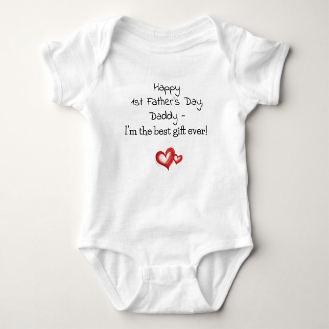 1:a Fars dag, Gift från Baby till pappa, Cute T Shirt (Framsida)