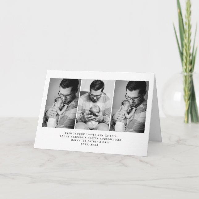 1:a Fars Dag Viklad Lyckönskningskort Inbjudan (Framsida)