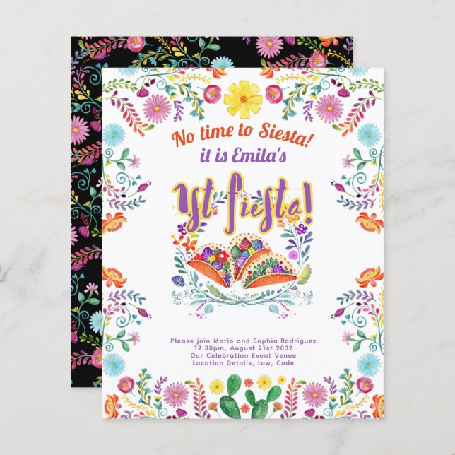 1:a fiestadag för en budget för ett "Flickfolkart" (Fram/baksida)