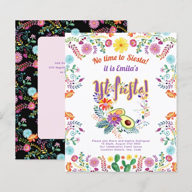 1:a fiestadag för en budget för ett "Flickfolkart" (Fram/baksida)