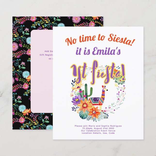 1:a fiestadag för en budget för ett "Flickfolkart" (Fram/baksida)