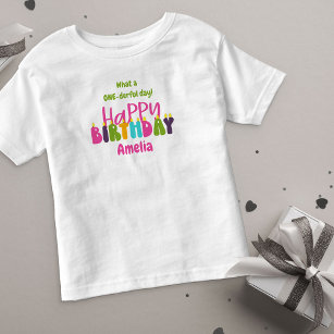 1:a födelsedag 1-underbara dagar färgade ljus t shirt