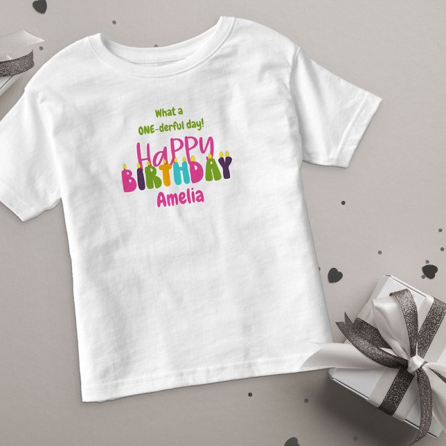 1:a födelsedag 1-underbara dagar färgade ljus t shirt (Skapare uppladdad)