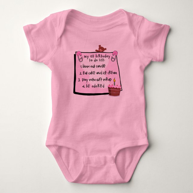 1:a födelsedag att göra till Rosa T Shirt (Framsida)