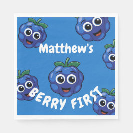 1:a födelsedag Blue Berryfirst Pappersservett