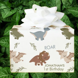 1:a födelsedag Boho-tema Dinosaurs Presentpapper