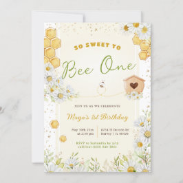 1:a födelsedag: Bumblebee Girl Party Inbjudningar