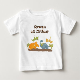 1:a födelsedag Cute Dinosaurs Prehistorisk djurliv T Shirt
