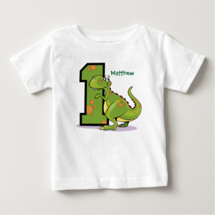 1:a födelsedag Dinosaur-Anpassningsbarna T-shirt
