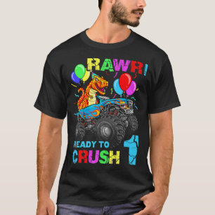 1:a födelsedag Dinosaur Monster Lastbil Rawr First T Shirt