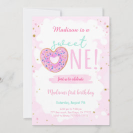 1:a födelsedag Donut Party Inbjudningar