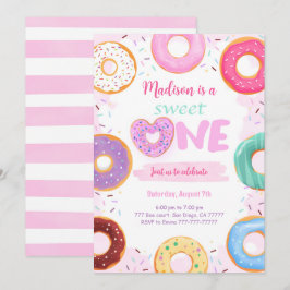 1:a födelsedag Donut Party Inbjudningar