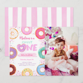 1:a födelsedag Donut Party Photo Inbjudningar