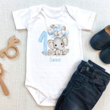 1:a födelsedag: Elephant Namn Baby Bodykostym