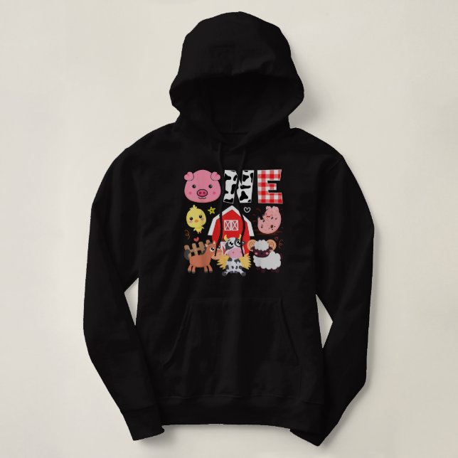 1:a födelsedag Ett år gammalt tema Djurfödelse T Shirt (Design framsida)