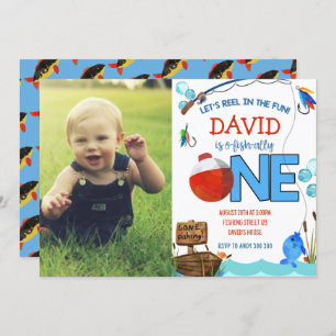 1:a födelsedag fisketyp av typ O-Fish-Ally ONE Inbjudningar