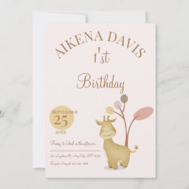 1:a födelsedag Friendly Animals Inbjudningar