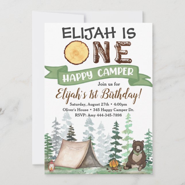 1:a födelsedag i Lycklig 1:a födelsedag Inbjudningar (Framsida)