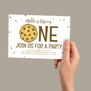 1:a födelsedag i Party Cute Cookie-inbjudan Inbjudningar