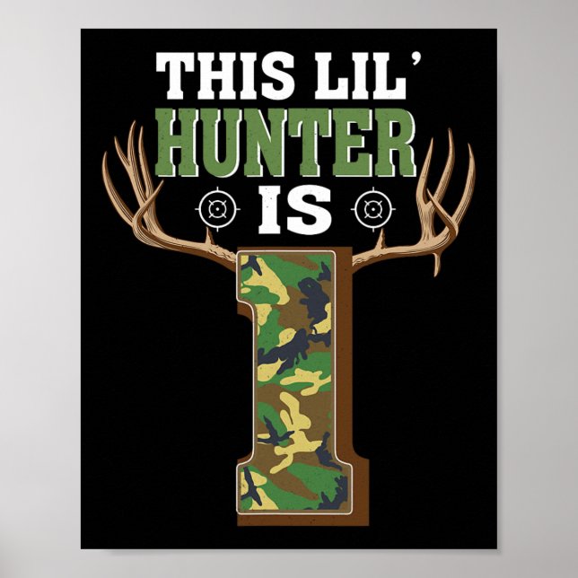 1:a födelsedag Jakt Hjort 1 Ålderjägare 1 Poster (Framsidan)