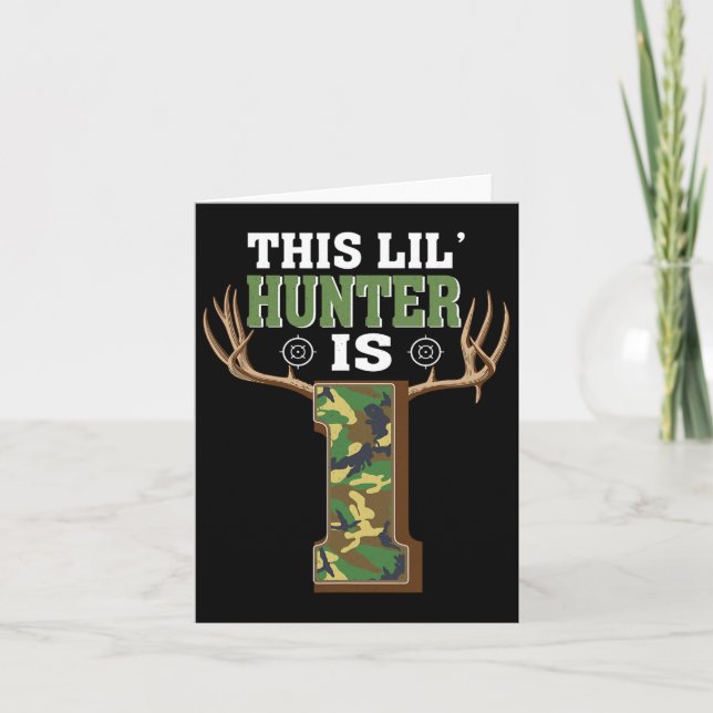1:a födelsedag Jakt Hjort 1 år gammal jägare Kort (Framsida)