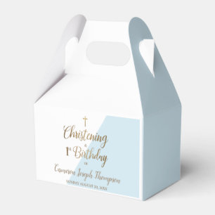 1:a födelsedag: Kristus Blue pojke Favor Box Presentaskar