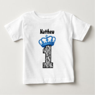 1:a födelsedag Kung Krona Zebra Ett år gammal 4 T-shirt
