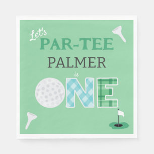 1:a födelsedag Låt oss Golf Party i par Pappersservett
