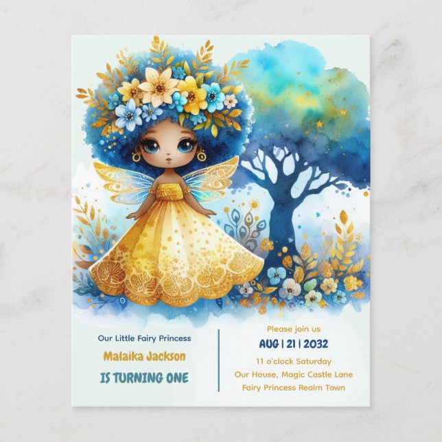 1:a födelsedag: Lilla Fairy Princess African ONE (Framsida)