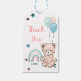 1:a födelsedag Märkre med söt nalle. Presentetikett